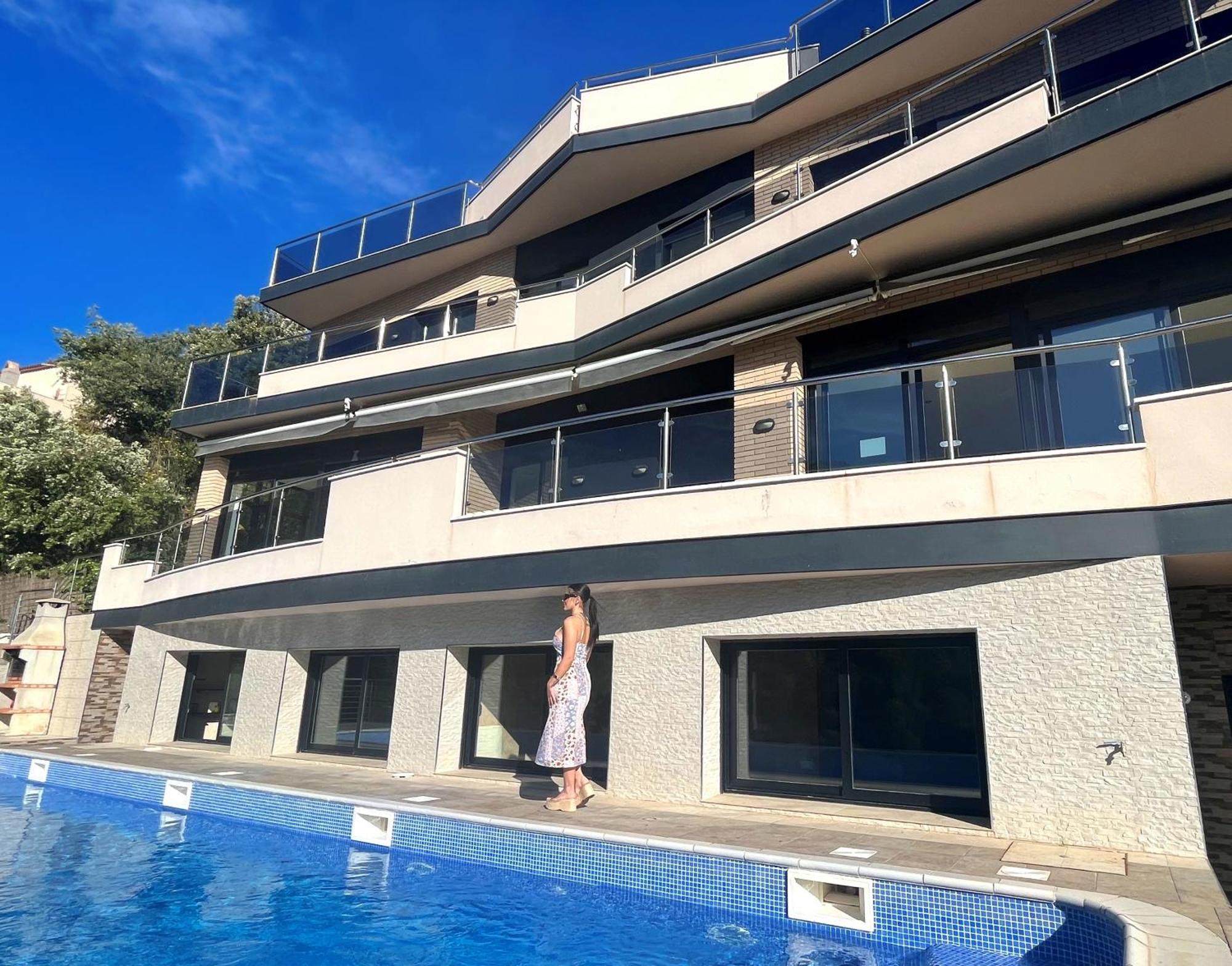 Villa de lujo con vistas al mar y piscina privada Santa Susanna Exterior foto